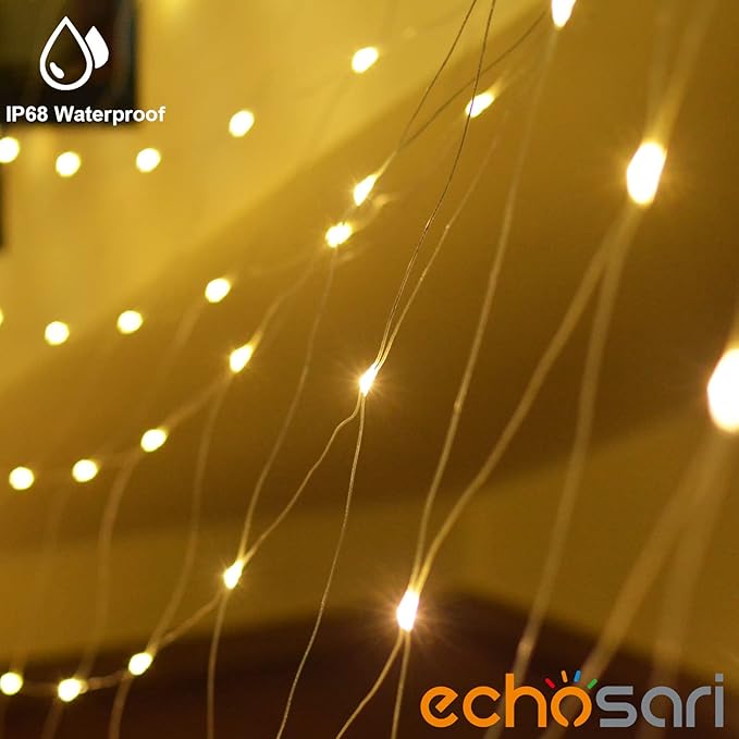 20Ft x 13Ft Net Lights Outdoor Mesh Lights Plug in, 720 LED Net Lights IP68 Fully Waterproof for Party Garden Backyard Wall Bush Christmas Decor (Warm White)