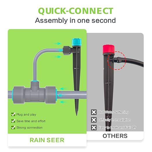 Garden Drip Irrigation System 49FT Automatic Drip Irrigation Kits, Plant Watering System with 12mm 6mm Irrigation Tubing Adjustable Emitters for Garden Outdoor Lawn Flowerbed