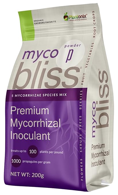 Myco Bliss Powder (200 g) - Mycorrhizal Fungi for Soil - 5 Strain Mycorrhizal Inoculant with 1000 Propagules Per Gram - Highly Concentrated Mycorrhizae for Plants, Potting Soil, & Garden Soil