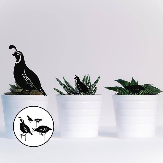 jojofuny 4pcs Garden Quail Stake Bird Yard Art Metal Statue Decor Animals Silhouette Outdoor Decoration Courtyard Ornaments for Lawns Backyard Patio Backyard Pathway