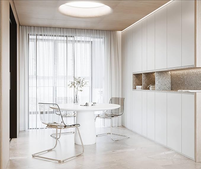 Dimoon 118''x15.7'' White Skin Peel and Stick Wallpaper Contact Paper Modern Self Adhesive Wall Paper Removable Renter Friendly Textured Solid Color Cabinet Vinyl Roll (118''x15.7'',White Skin)