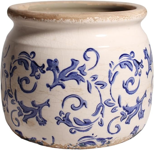 Ceramic Planters for Indoor Plants, Plant Pots with Drainage Hole, 6.29in. Flower Pots for Indoor Plants, Planters & Succulent Pots, Crackle Glaze Finish Plant Pots Indoor, Light Blue