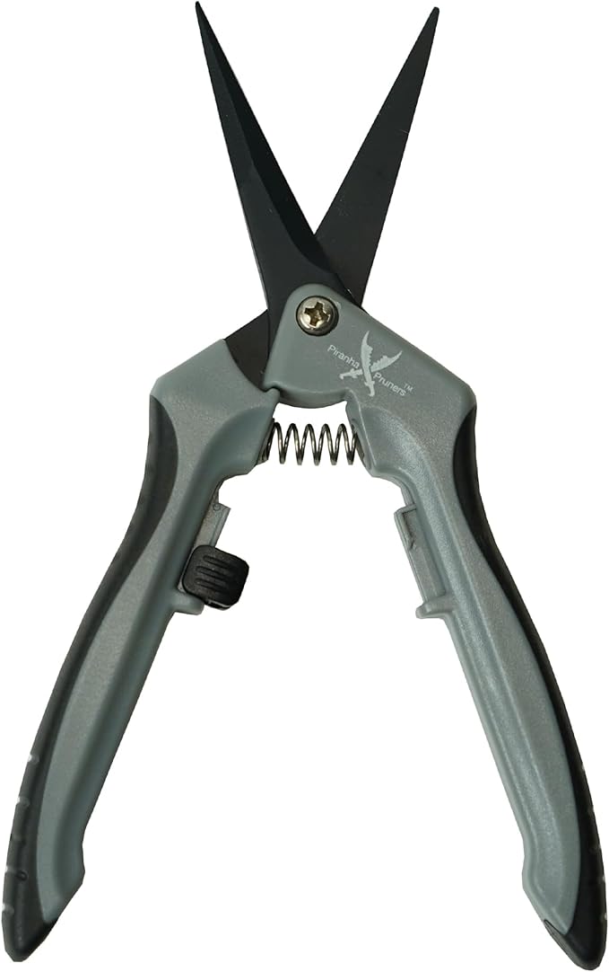 Piranha Pruner Trimming Scissors Garden Shears, Plant Trimmers, Gardening Hand Tools, Curved Fluorine Coated Blade
