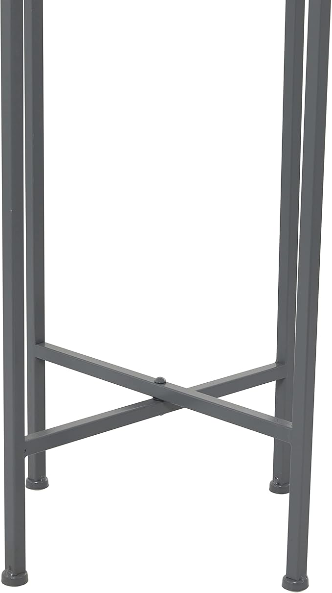 Deco 79 CosmoLiving by Cosmopolitan Metal Round Planter with Removable Stand, 13" x 13" x 42", Gray