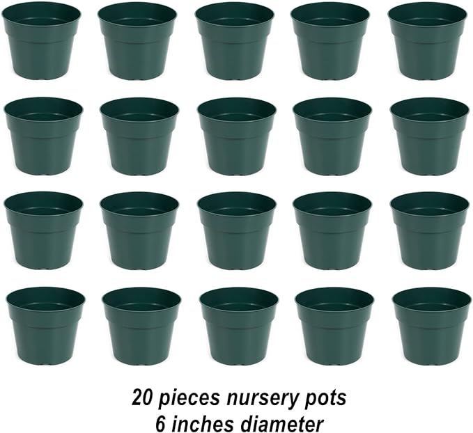 DAPERCI inches Nursery Pot Plant Grow Sturdy Flower pots in Bulk Price 20P Green