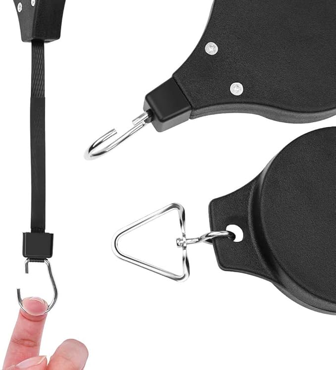 Pack Plant Hook Pulley, Retractable Plant Hanger Easy Reach Hanging Flower Basket for Garden Baskets Pots and Birds Feeder Hang High up and Pull Down to Water Or Feed (White 6Pack)