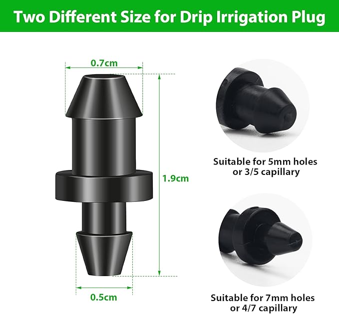 150 Pieces Drip Irrigation End Plugs Coolrunner Goof Plugs for Drip Irrigation Black Plug Drip Irrigation Tube End Closure Irrigation Garden Lawn Supplies