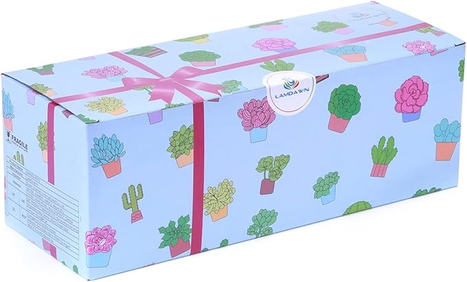 Cute Ceramic Succulent Garden Pots, Planter with Drainage and Attached Saucer, Set of 5 -Plants Not Included (Vivid Colors)