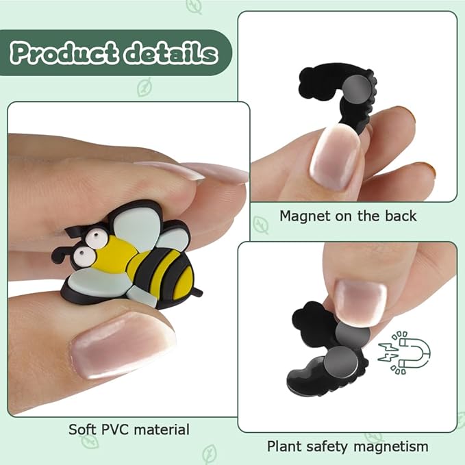 AUAUY Plant Magnets Eyes for Potted Plants, 6PCS Silicone Plant Safe Magnet Charms for Inoor Plant, Cute Plant Accessories Unique Gifts for Plant Lovers Women, Kids