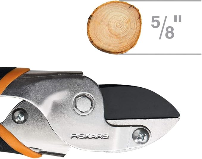 Fiskars Anvil Pruner, 5/8-Inch Cut Capacity Branch Cutter with Power-Lever Technology That Provides More Cutting Power, Best for Dry, Dead Stems and Small Branches