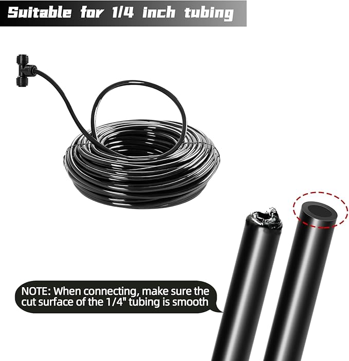 20 Pack Quick Connect 1/4" Drip Irrigation Tee Connectors, Universal Tee Fitting for 1/4 Inch Irrigation Tubing, Leak Free Fittings for Sprinkler or Drip Irrigation System