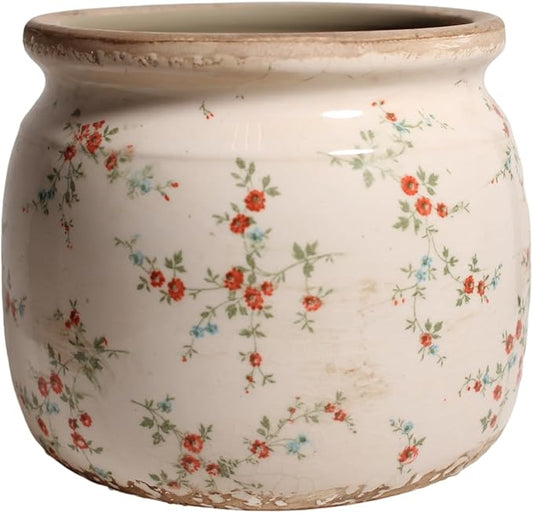 Ceramic Planters for Indoor Plants, Plant Pots with Drainage Hole, 6.29in. Flower Pots for Indoor Plants, Planters & Succulent Pots, Crackle Glaze Finish Plant Pots Indoor, Tiny Red