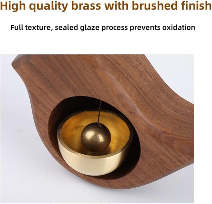 Shopkeepers Bell for Door Opening, Wood Doorbell Magnetic Wind Chime for Refrigerator Room Garden, Cute Decorative Doorbell for Home/Store/Restaurant Door, Creative Gift (Walnut)