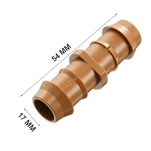 Boao 20 Packs 1/2 Inch Barbed Connector Plastics Drip Irrigation Barbed Hose Connector 17 mm Diameter (Coupling)