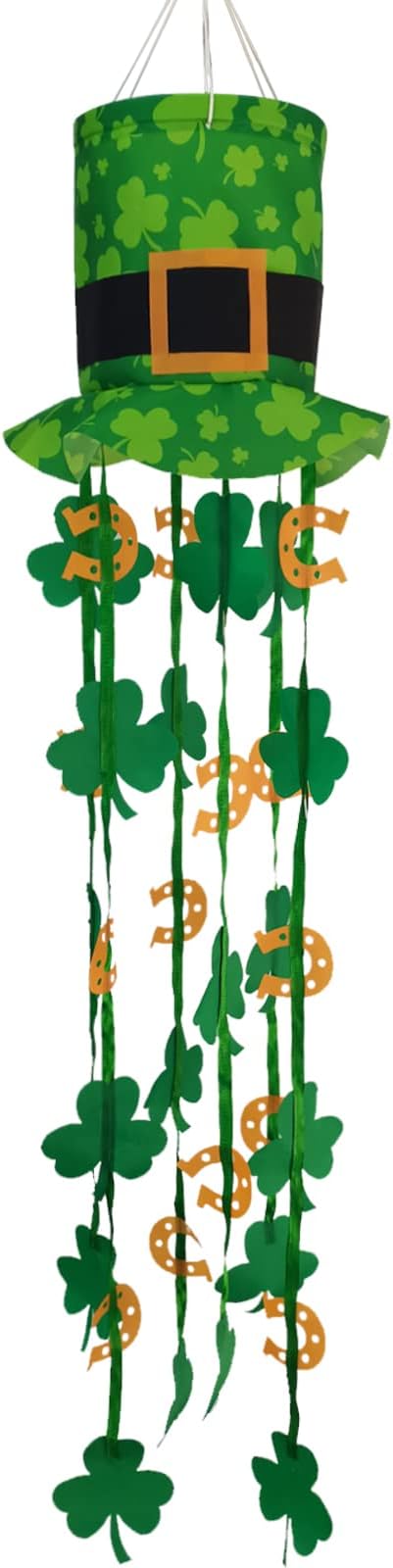St. Patrick Windsock 40 Inch Holiday Wind Socks for Yard Seasonal Windsocks St Patricks Day Decorations Outdoor Clearance