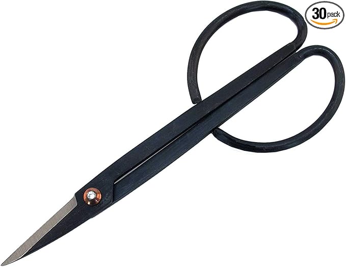 BambooMN 7.2" Black Bonsai Trimming Shear - 30 Pieces