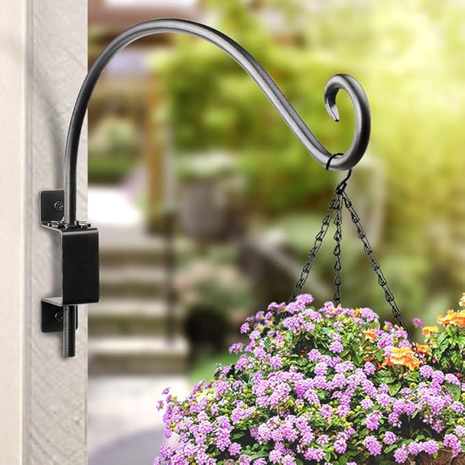 Qiang Ni Swivel Plant Hanger Bracket: Bird Feeder Hanger for Outdoor Wall Mount (22 - A, 22 Inch)
