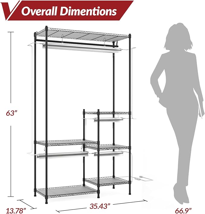 Indoor plant stand with grow light with timer, 3-Tier Metal plant shelf with grow light, 80W Full Spectrum LED Grow Light, Large plant stand for Living Room