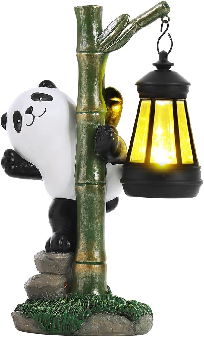 Solar Garden Decor Panda Gifts, Garden Yard Art Decor Panda Gifts for Women - Birthday Gifts for Panda Enthusiasts Grandma Mom Women ﻿
