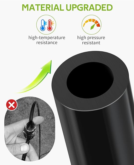 HIRALIY 59FT Greenhouse Mist Drip Irrigation Kit, Hanging Plant Watering, Garden Watering System with 1/4" Blank Tubing and Misting Nozzles, Quick Connector Design Automatic Irrigation System