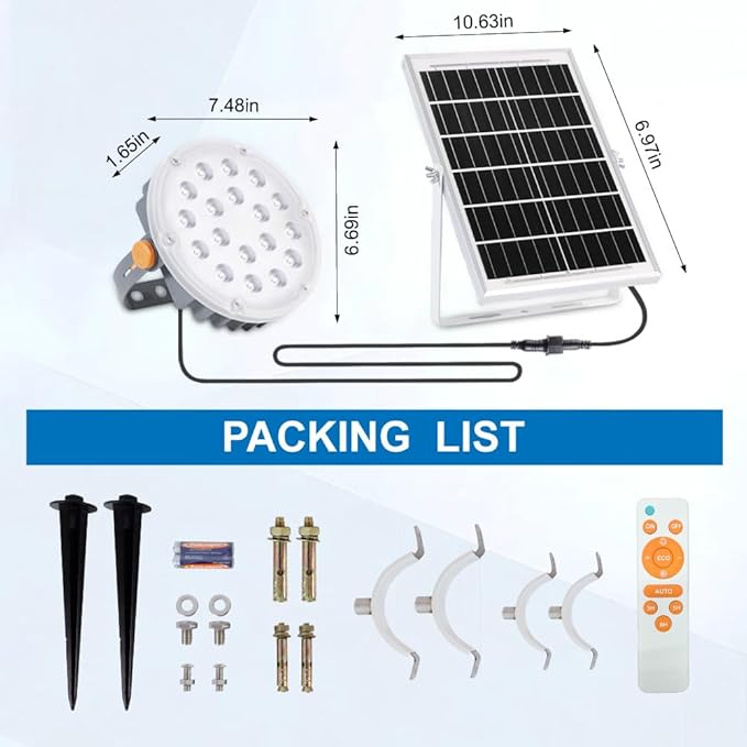 TINSUM Solar Flag Pole Lights Outdoor, Solar Powered Flagpole Lights Dimmable Lighting American Flag Coverage Bright LED Spotlight fit 2'' to 3'' Flagpoles Mount for Commercial,Garden,Boat,Fence,Barn