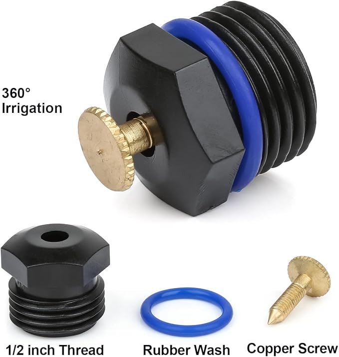 20pcs Atomizing Sprinkler Nozzle,1/2 inch Garden Misting Emitters Adjustable 360 Degree Agricultural Lawn Watering Universal Nozzle Irrigation Micro Spray Heads