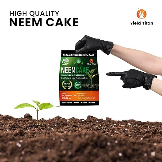 Premium Neem Cake, Natural Fertilizer for Gardening and Soil Amendment (20LB)