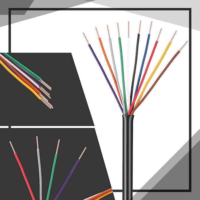 Hoolerry Solid Sprinkler System Wire 18 Gauge Irrigation Wire with UV Resistant PVC Jacket Sprinkler Cable for Underground Irrigation Field Central Control System 30v Ul Listed(18/10, 250 Ft)