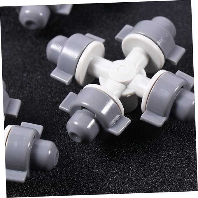10pcs Inner Head Irrigation Drip Nozzle Shaped Water Greenhouse Outdoor Garden Outlet Sprinkler Plastic Cooling Four-Way Misting Patio Flow Nozzles Lawn Export for Brass