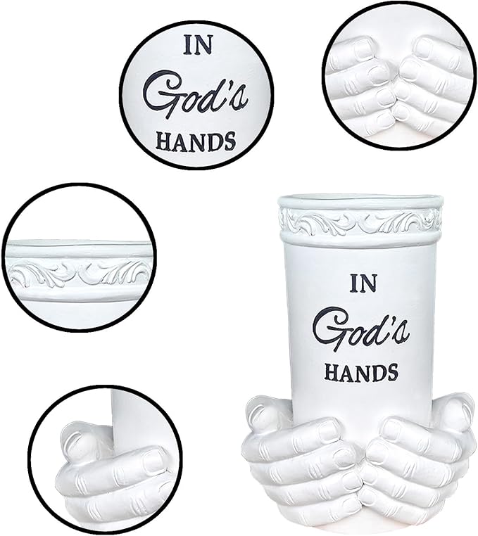 BAYN Grave Decorations for Cemetery, Hand Held Vases with Spikes for Garden Decorations Waterproof Garden Statues Memorial Gifts for Loss of Loved One