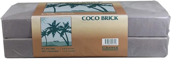 Canna Coco Brick 40l Expandable Natural Plant Medium Soil Substrate, 40 Liter Expanded - 8 Liter Dry, Reusable (1)