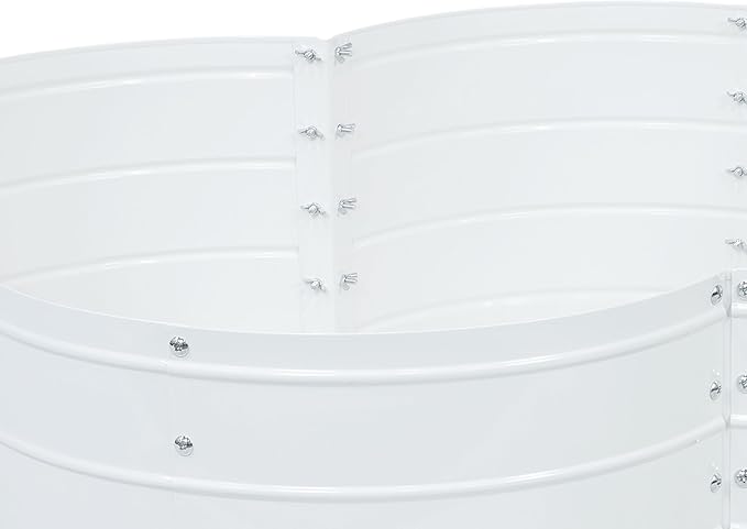 Sunnydaze Galvanized Raised Garden Bed - Metal Raised Bed for Gardening - Outdoor Planter Box for Flowers, Plants, and Vegetables - Ivory White - 12” H Clover