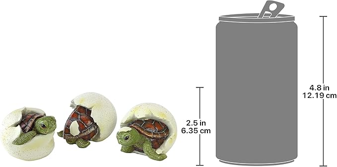Design Toscano QM2562500 Out of the Shell Baby Turtle Triplet Statues,Full Color