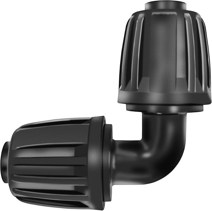 1/2 inch Drip Irrigation Fittings, 1/2'' Drip Line Locked Barbed Elbow Connectors fit Most Rain Bird, Orbit, Dig,Toro 1/2" Drip Irrigation Tubing (1/2" ID x 0.640" OD) 90 Degree - Pack of 10