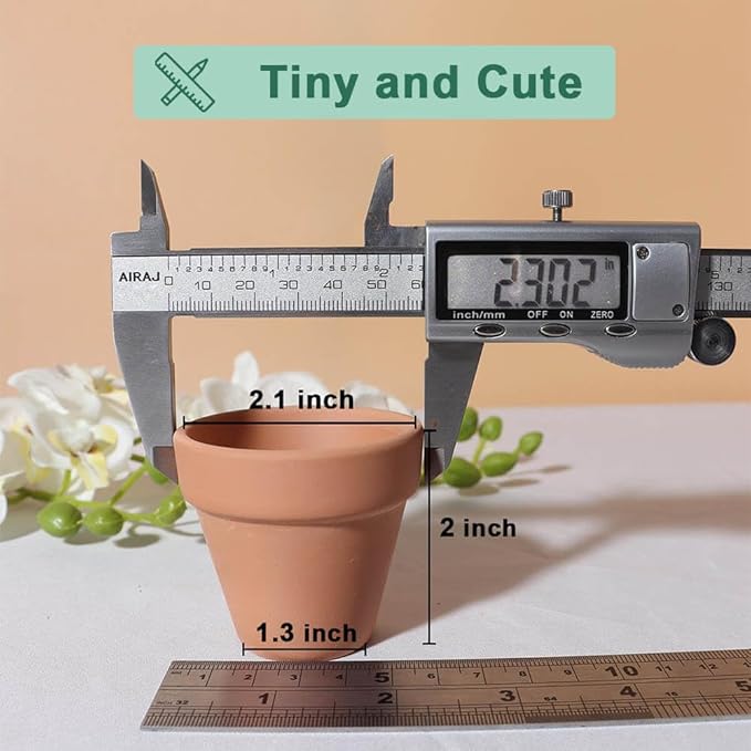 vensovo 48 Pcs 2" Tiny Terracotta & Terra Cotta Pots with Drainage - Small Mini Clay Ceramic Pottery Planter Ideal for Indoor/Outdoor Plants, Crafts, Wedding Favors