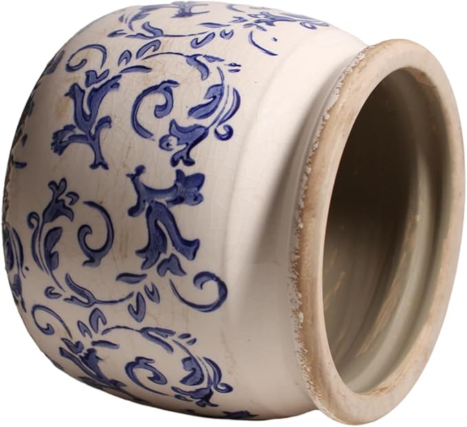 Ceramic Planters for Indoor Plants, Plant Pots with Drainage Hole, 6.29in. Flower Pots for Indoor Plants, Planters & Succulent Pots, Crackle Glaze Finish Plant Pots Indoor, Light Blue