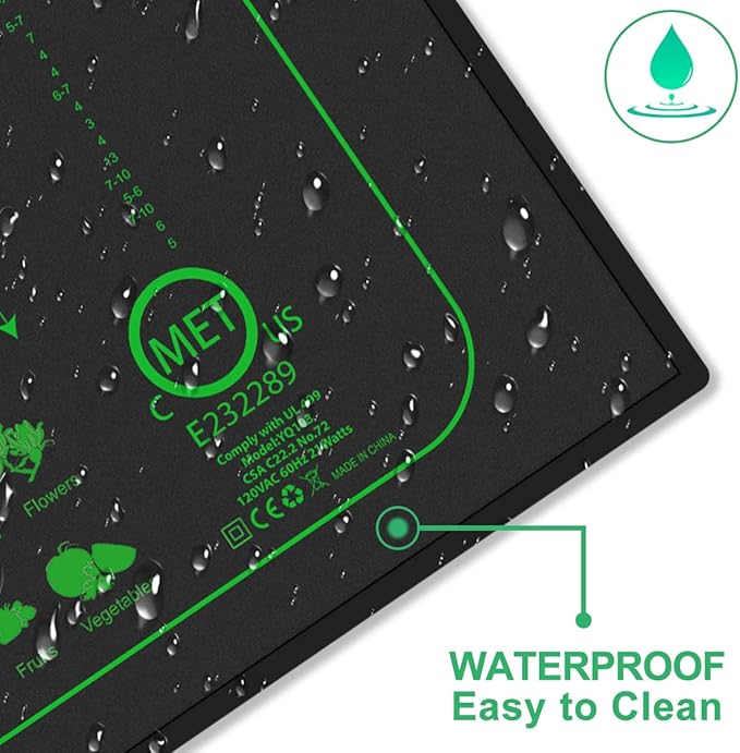 2 Pack Seedling Heat Mat for Seed Starting,20" x 20.75" Waterproof Heating Pad for Indoor Plants Germination(L)