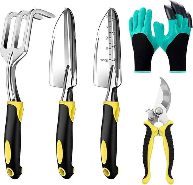 Garden Tool Sets,8Pcs Gardening Hand Tools,Stainless Steel Heavy Duty Gardening Tool Set,garden accessories outdoor,weeding tools gardening,Rust Proof planting tools,Ideal Gardening Gifts for Women