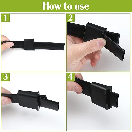 100 Pieces Folding Drip Tape Row End for Drip System and Garden Landscaping Irrigation Drip Tape End Closure Fits for 5/8'' No Dripping Water Drip Tape Irrigation Kit