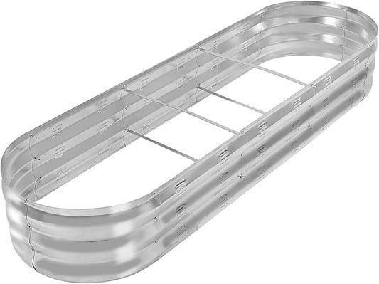 GADI Raised Garden Bed Kit for Vegetables Flower Galvanized Metal Planter Boxs Designed for Easy DIY and Cleaning Not Twist Or Rot (Silver)