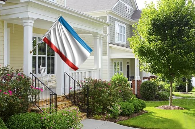 Ukraine Crimea Flag 4x6FT Ukrainian Crimean Polyester Banner With 2 Grommets Fade Resistant Vivid Color For Patriotic Festival Events Party Decoration(Crimea UKR, 4x6FT)