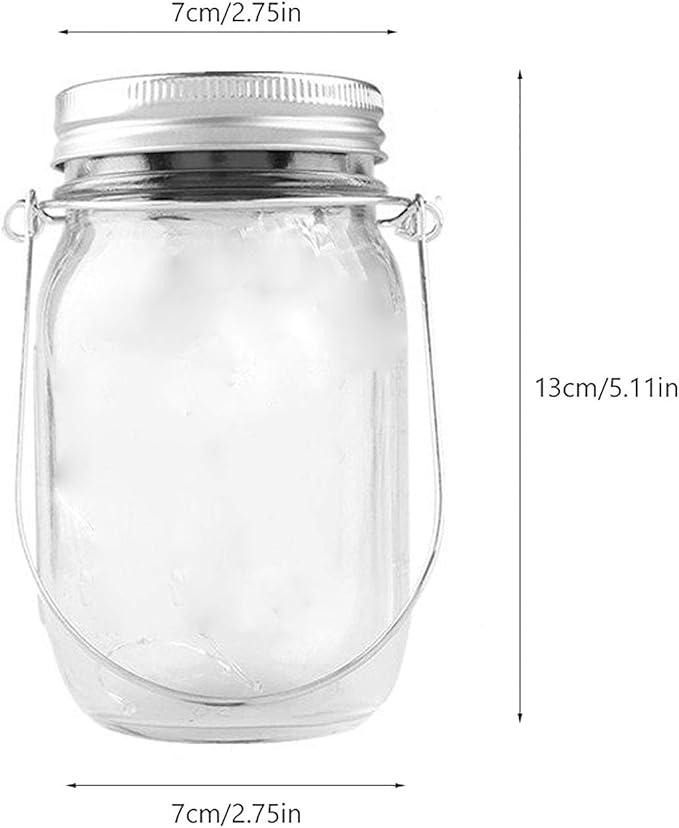 Mason Jar Solar Lights,8 Pack 30 LEDs Fairy Hanging Mason Jar Lights,Solar Lanterns for Outdoor Patio Party Garden Wedding Christmas Decor Lights(Mason Jars/Handles Included)