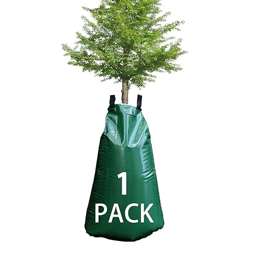 1 Pack Tree Watering Bag, 20 Gallon Slow Release Watering Bag for Trees, Premium PVC Shrub Watering Bag with Heavy Duty Zipper, Sturdy Reusable Drip Irrigation Bag