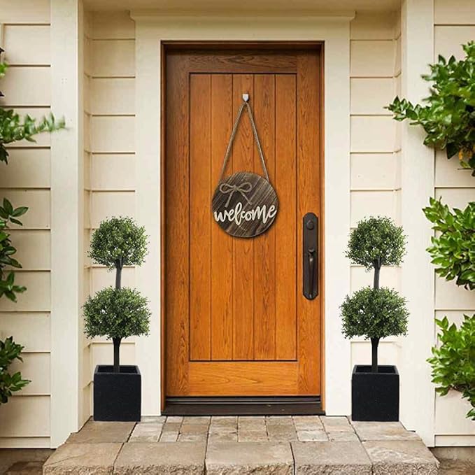 40'' Outdoor Artificial Boxwood Double Ball Topiary Trees Potted Plants Home Decor 2 Pack