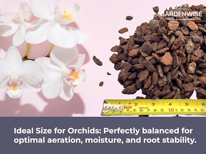 Premium Orchid Bark for Potting Mix – Ready-to-Use Pine Bark for Indoor Plants, Orchid Repotting & Soil Mix Creation, Ideal Orchid Medium (1 Quart)