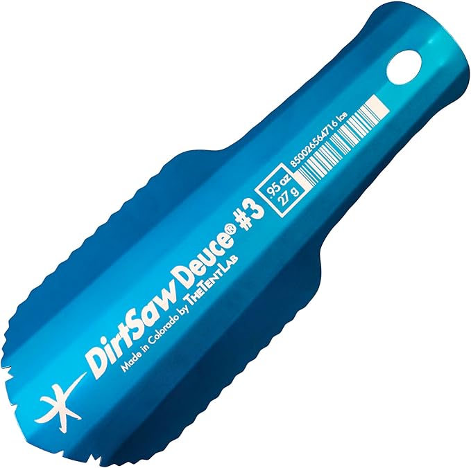 DirtSaw® Deuce #3 - .97 oz Ultralight Backpacking Trowel, Color: madeinUS–ICE
