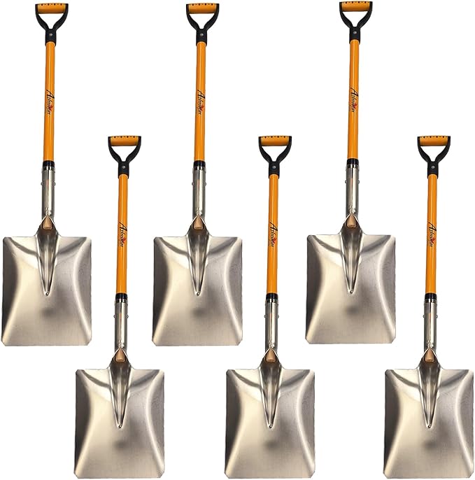 Ashman Snow Shovel with Large Scoop and Heavy Duty Handle (6 Pack)