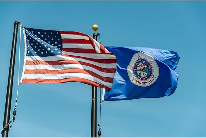 TOPFLAGS Minnesota State Flag 3x5 Outdoor MN Flags Double Sided Embroidered Durable Lasting Heavy Duty Nylon Stronger Brass Grommets 4 Stitched Hemming Perfect for Outside