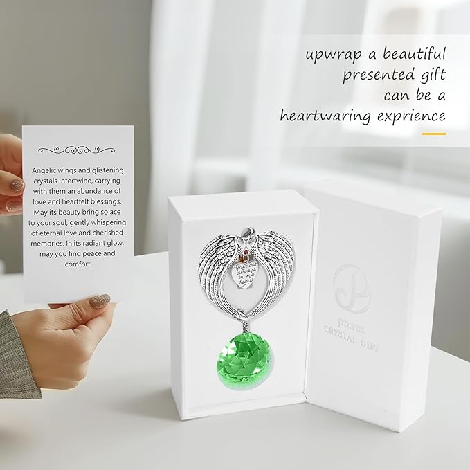 Memorial Gifts for Loss of Loved One Unique Sympathy Gifts Rainbow Sun Catcher Indoor Window Hanging Crystal Prism Grief Bereavement Gifts Ideas for Who Loss of Mom Dad (Green)