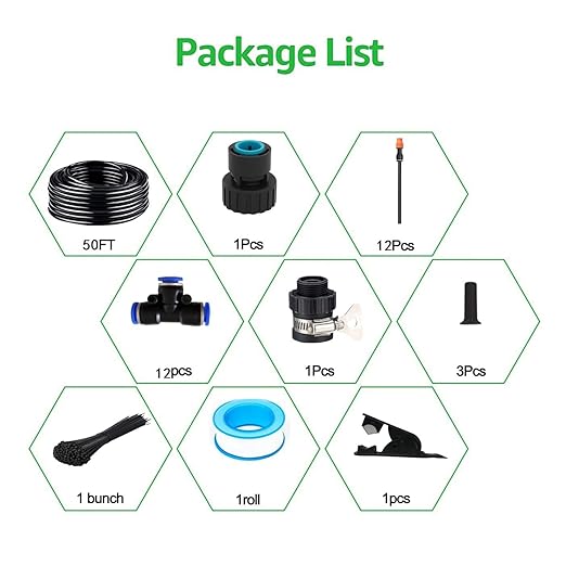 Drip Irrigation System,Automatic Irrigation System With Replaceable 360-degree Bending.Orange Atomization Nozzle For Watering System For Garden Plant.